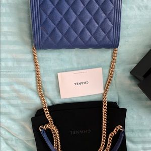 Blue Chanel crossbody clutch/wristlet